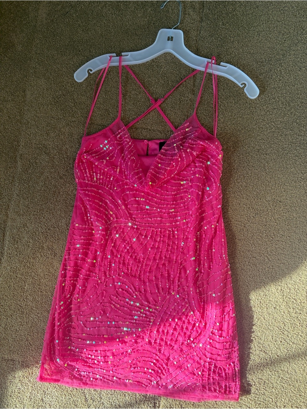 Bershka Pink Sequin Mini Dress XS